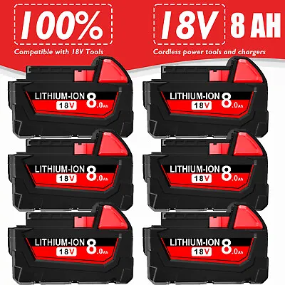 8.0AH Battery For Milwaukee For M18 Lithium XC HIGH OUTPUT 48-11-1815 /Charger • $167.97