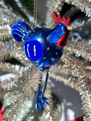 Whimsical Vintage Blown Glass Rooster/Chicken Christmas Ornament 5   • $18