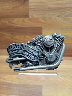 Vintage Harley-Davidson Belt Buckle Baron ~ Thundering Steel ~ Made In USA 1991 • $49.80