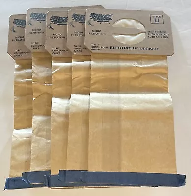 Lot (5) VAC Micro Filtration Style U Electrolux Upright Self Sealing Vacuum Bags • $5.99
