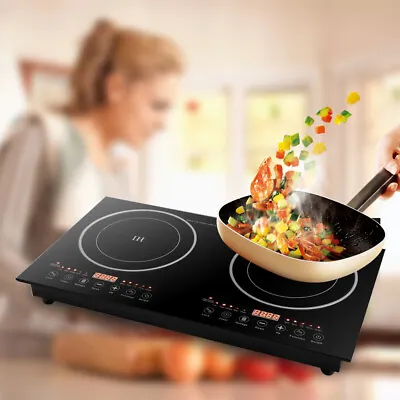 2400W Electric Dual Induction Double Burner Induction Cooker Cooktop Countertop • $121.60