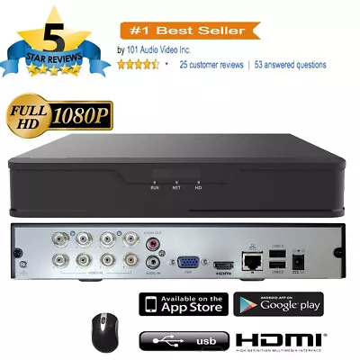 Security Camera System Wired DVR NVR 1080P HD 5in1 8CH Channel 2.8mm Fixed Lens • $672.49