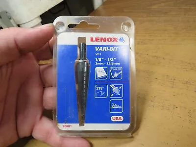 Lenox Vari-bit Vb1 Step Drill Bit For 1/8  To 1/2  Holes 30881 Vb1 1/4 Shank • $23