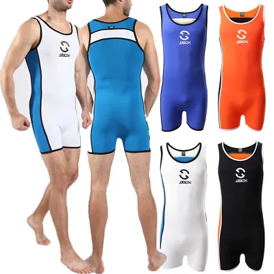 Sexy Mens Underwear Cotton Wrestling Singlet Bodysuit Jumpsuit Undershirt Top • £19.07