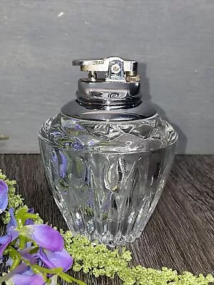 24% Lead Crystal Table Lighter Princess House Highlights Glass Tobacciana  • $23.88