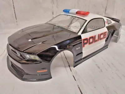 Custom Painted 2011 Ford Mustang Police RC Car Body 1/10 OnRoad HPI/4Tec2.0 +LED • $222.59