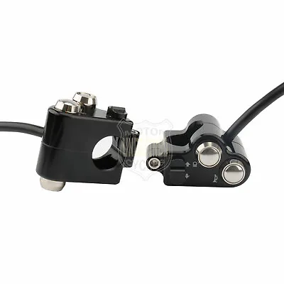 Black Motorcycle 1  Handlebar Control Switches W/ Wiring Harness Kit For Harley • $56.90