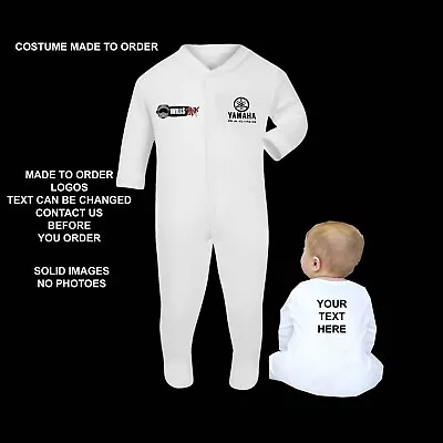 Motocross Sports Racing Logo  Baby Dirtbike Baby Grow Sleepsuit • £12.99