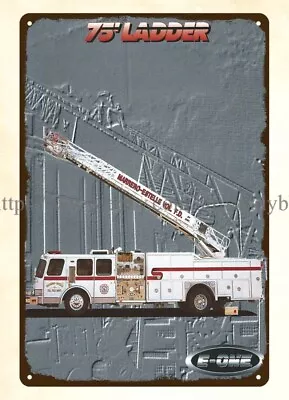 1990s Fire Truck Equipment Ladder Fire Apparatus Firefighter Engine Tin Sign • $18.87