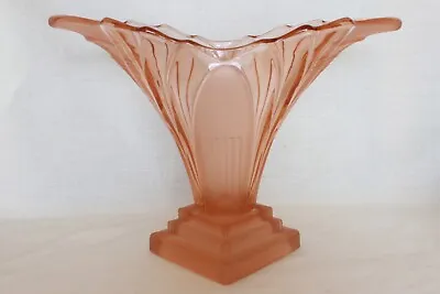 Large Art Deco Pink Glass 'Greta' Vase By Walther • £55.99