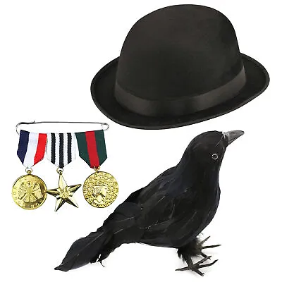 Magical Victorian Nanny Ladies Fancy Dress Costume Accessories Crow Medals Hat • £12.99