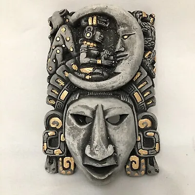 Hand Carved Painted Mayan Tribal Mask Ixchel And Moon Jaguar Warrior • $69.99