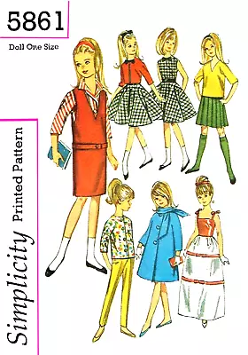 Vintage 1964 Skipper Clothes Pattern Reproduction Simplicity 5861 Uncut • $7.95