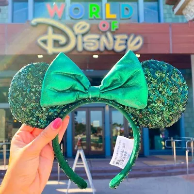 Disney Parks Ears Emerald Green Sequins Edition Minnie Mouse Headband • $13.19