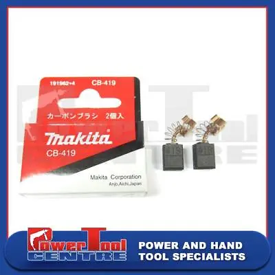 Genuine Makita CB419 Carbon Brush Pair Brushes Set 4341CT 4341FCT 4350CT 4350FCT • £4.49