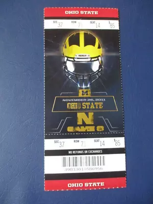 2011 Univ Of Michigan Vs Ohio State Football Full Ticket • $9.99