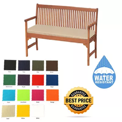 Outdoor Waterproof Fabric 2 3 4 Seater Bench Pad Garden Furniture Seat Cushion • £22.49