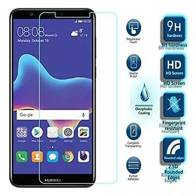 For Huawei Y9 2018 FLA-AL00 New Genuine Tempered Glass Screen Guard (Pack Of 5) • £7.95