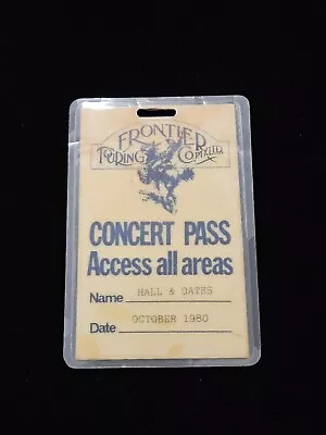 Vintage Hall & Oats Backstage Pass Personaly Used Michael Chugg  Laminate 1980 • $20