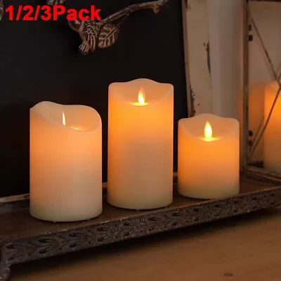 £8.27 • Buy Flickering Flameless LED Pillar Candle Lights Battery Power Garden Party Decor