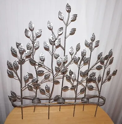 Tree Candle Holder Silver Tone Metal Decor Wall 3D Decor • £33.70