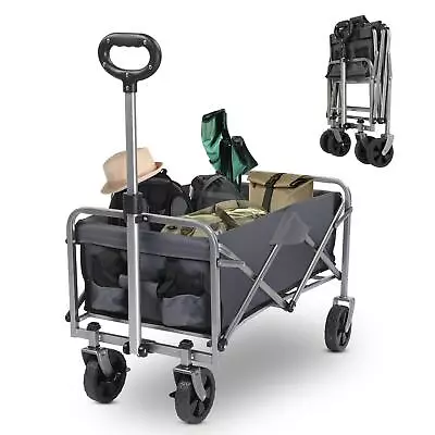 Wagon Folding Cart Collapsible Garden Beach Utility Outdoor Camping Sports Gray • $45.99