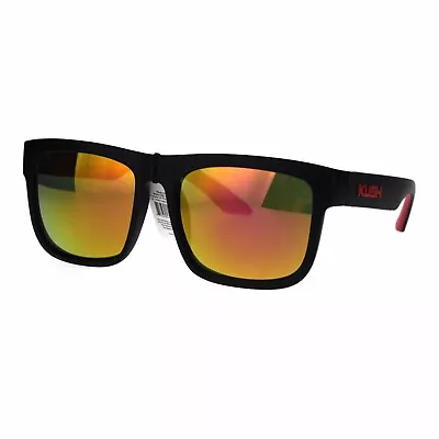 Mens Color Mirror Reflective Lens Kush Horned Rim Sport Sunglasses • $9.95