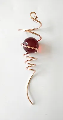 30cm COPPER SILVER Spiral Tail Wind Spinner HOME DECOR/GARDEN With Red Ball • $26.80