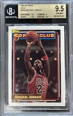 Michael Jordan 1992-93 Topps Gold #205G BGS 9.5 GEM MINT! • $322.94