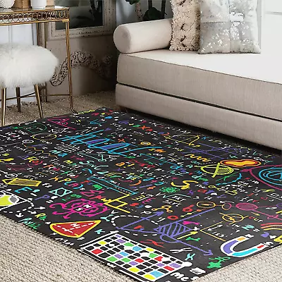 Educational Back To School Math Science Area Rug Rugs For Living Room Bedroom 7' • $181.79