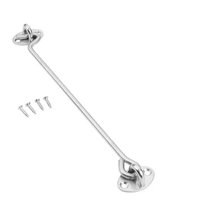 Steel Hook Eye Door Latch Extra Long 56cm 22  Window Gate Lock Shed Cabin Garden • £6.45