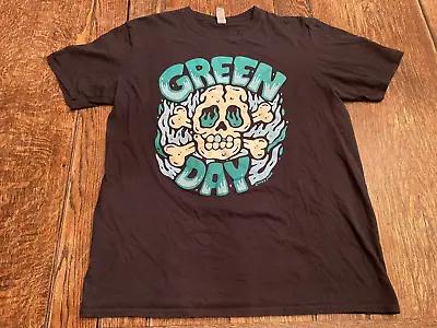 GREEN DAY X Sindy Sinn Adult L Large Black Skull & Crossbones Shirt Punk Rock • $22
