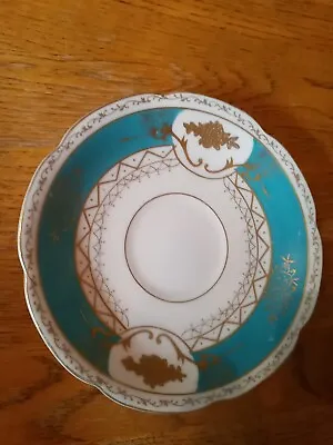 VTG 5.5  Ucagco China Teal Gold Saucer Made In Occupied Japan - Saucer Only • $8.99