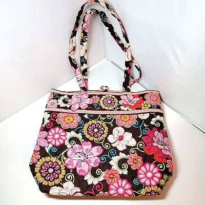 Vera Bradley Mod Floral Pink Flower Large Tote Purse Shoulder Bag • $22.99