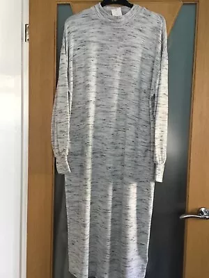 Marks And Spencer Sz 12 Dress The Lounge Edit Grey With Pockets Bnwt • £14.99