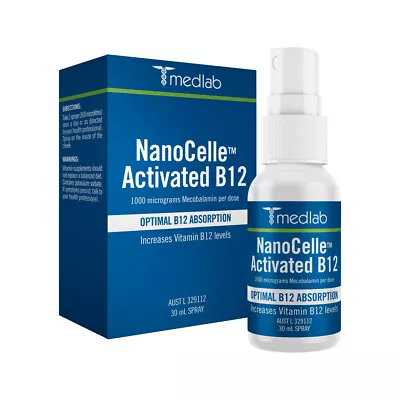 Medlab Nanocelle Activated B12 30ml Spray - B12 Nanoparticles • $33.95