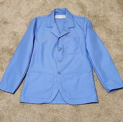 Regent Lab Coat Unisex Size XS Blue Short Rounded Bottom Hem • $12.79