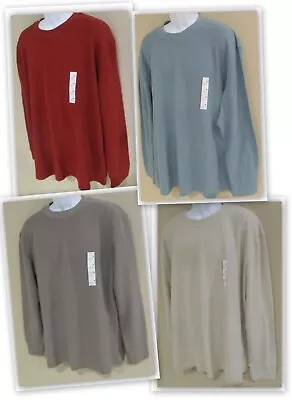 Men's Long Sleeve Textured Crewneck T-Shirt Goodfellow & Co Gray/Red/Cream/Blue • $15.79