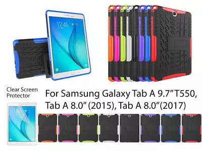 Screen Protector/ Shockproof Heavy Duty Case For Samsung Galaxy Tab A 9.7 & 8.0 • $5.89