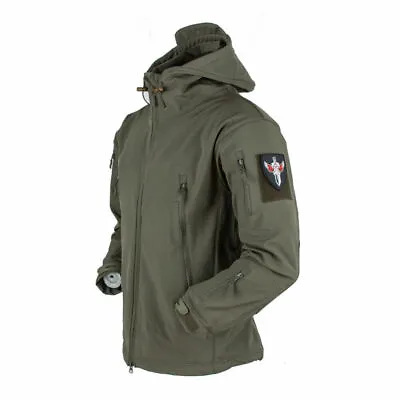 Mens Waterproof Soft Shell Jacket Tactical Hoodie Winter Warm Military Coats UK • $32.65