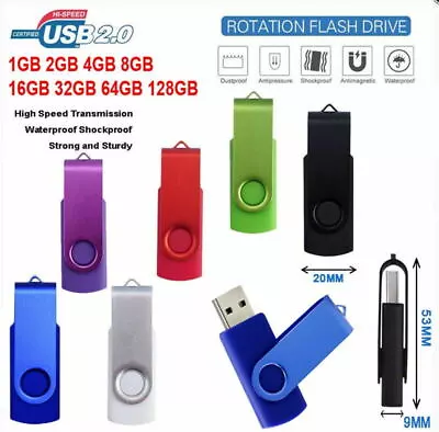 USB 2.0 Flash Drive 16GB 32GB 64GB 128GB Memory Stick Pendrive USB Stick Thumb • £7.91