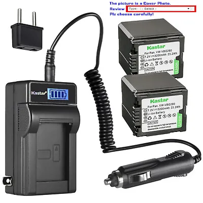 Kastar Battery LCD AC Charger For OEM Original Panasonic VW-VBG260 VW-VBG260PPK • $8.99