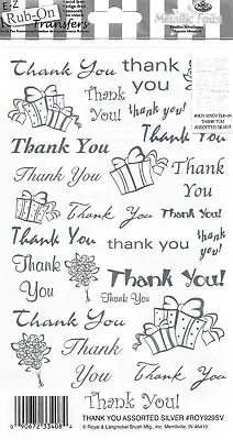 E-Z Rub-On Metallic Transfers (Thank You Assorted Silver) Cardmaking - ROY929SV • £2.25