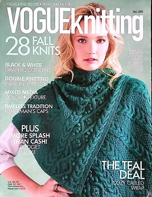 Vogue Knitting Magazine Fall 2015 The Ultimate Knitting Magazine • $14.99