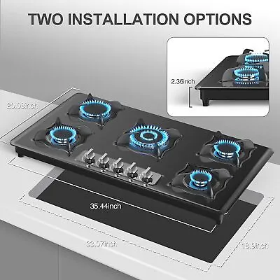 36 Inch Propane Gas Cooktop Built-In 5 Burner Stainless Steel Gas Stove Gas Hob • $289.99