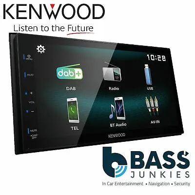 Kenwood DMX-125DAB 6.8  Bluetooth DAB+ Touch Car Android Stereo & DAB Aerial • £229