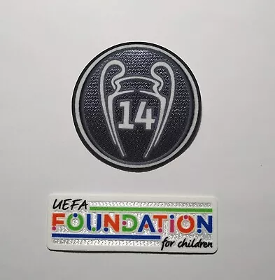 Real Madrid 14 Champions League Badge UEFA Fundation Sleeve Patch Heat Transfer • $8