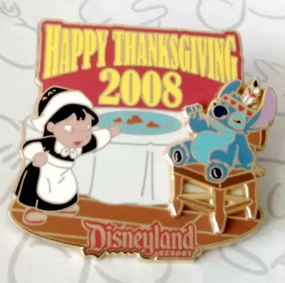 Lilo & Stitch Happy Thanksgiving 2008 DLR Disneyland LE Disney Pin 65744 • $24.50