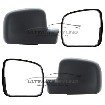 VW Transporter T5 Wing Door Mirror Frame & Cover Cap Case Black Pair Left Right • $49.61