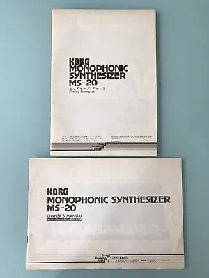 2 Original Vintage Japanese Korg MS-20 Synthesizer Owner’s Manual + Setup Only • $200